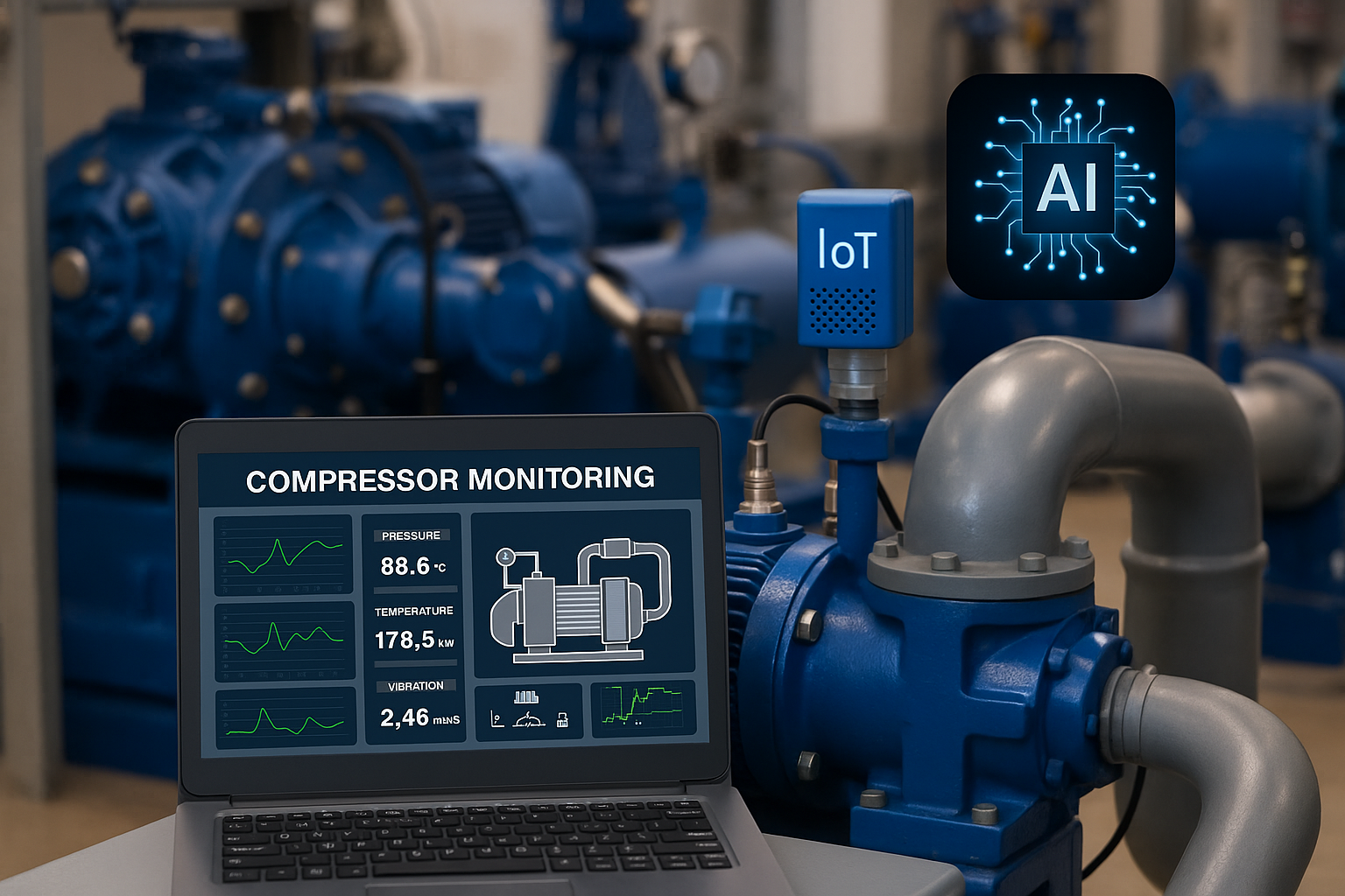 اتوماسیون و مانیتورینگ کمپرسورها با IoT و هوش مصنوعی